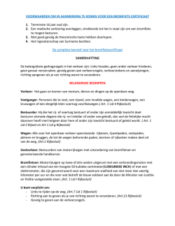 VOORWAARDEN OM IN AANMERKING TE KOMEN VOOR EEN