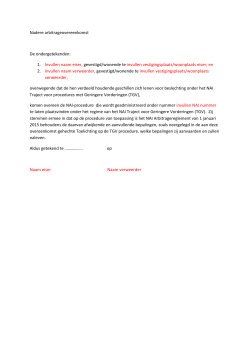 Nadere Arbitrageovereenkomst - Nederlands Arbitrage Instituut