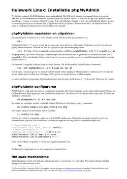Huiswerk Linux: Installatie phpMyAdmin