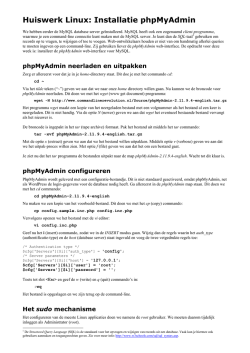 Huiswerk Linux: Installatie phpMyAdmin