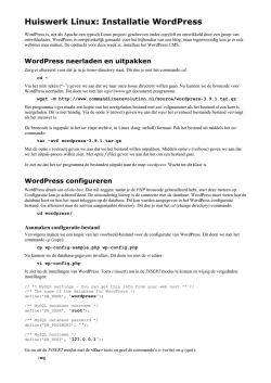 Huiswerk Linux: Installatie WordPress