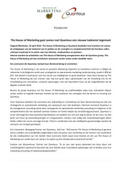 Persbericht The House of Marketing gaat samen met Quanteus een
