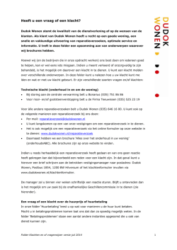 Heeft u een vraag of een klacht?