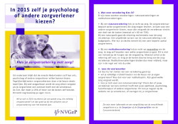 In 2015 zelf je psycholoog of andere zorgverlener kiezen?