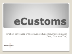 eCustoms - EasyProgram BV