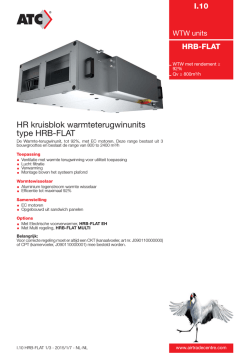 HR kruisblok warmteterugwinunits type HRB-FLAT