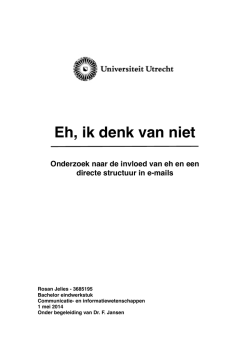 Eh, ik denk van niet - Utrecht University Repository
