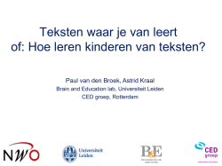 Hoe leren kinderen van teksten? - Paul van den Broek