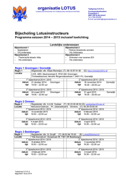 Regionale bijeenkomsten voor lotusinstructeurs seizoen 2006 / 2007