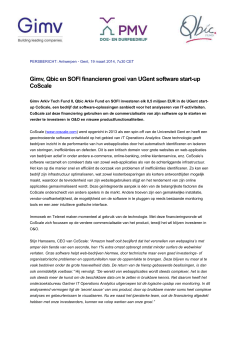 Gimv, Qbic en SOFI financieren groei van UGent software start-up