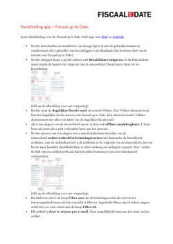 Handleiding app &ndash; Fiscaal up to Date