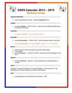 DSSV kalender 2014 &ndash; 2015 Berkeley locatie