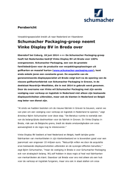 PM Schumacher-Packaging Vinke-&Uuml;bernahme-Breda
