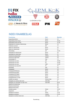 INDEX RAAMBESLAG