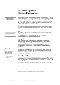 Informatiegids Kidscasa algemeen 2015