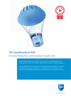 Consumentenbrochure TAF GoedGezekerd AOV