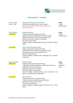 EDLE Seminars &ndash; Fall 2014