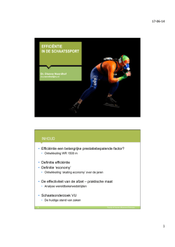 EFFICI&Euml;NTIE IN DE SCHAATSSPORT INHOUD