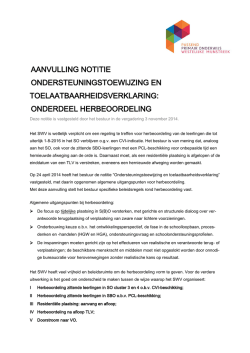 O aanvulling herbeoordeling - SWV PO Westelijke Mijnstreek