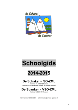 Schoolgids S.O. - Z.M.L., de Schakel. - Schakel