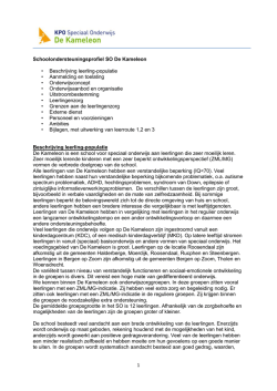 1 Schoolondersteuningsprofiel SO De Kameleon • Beschrijving