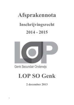 Afsprakennota LOP Genk SO 2014-2015
