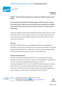 Perstekst - Gents ondersteuningspunt voor ondernemers