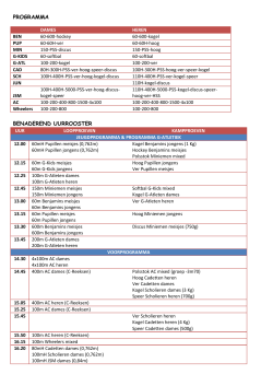 PROGRAMMA BENADEREND UURROOSTER
