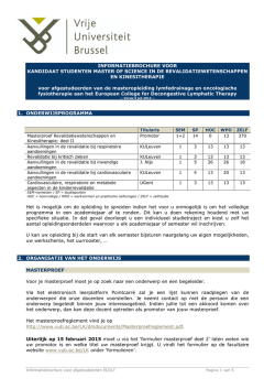 INFORMATIEBROCHURE VOOR KANDIDAAT