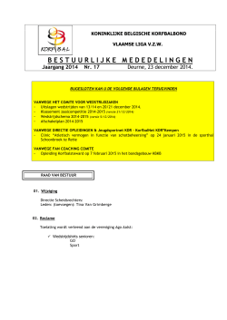 BM 17 2014 - Koninklijke Belgische Korfbal Bond