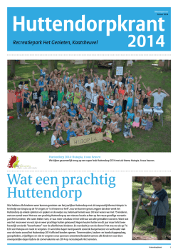 Huttendorpkrant Recreatiepark Het Genieten, Kaatsheuvel