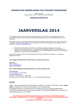 jaarverslag 2014 - Koninklijke Nederlandse Politiehond Vereniging