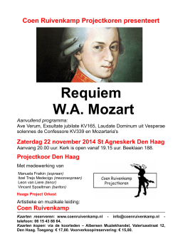 Requiem W.A. Mozart - Sint Agnes Parochie