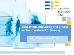 Supporting innovation and private sector investment in Norway