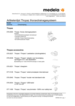 Artikelenlijst Thopaz thoraxdrainagesysteem