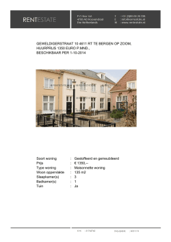 GEWELDIGERSTRAAT 10 4611 RT TE BERGEN OP