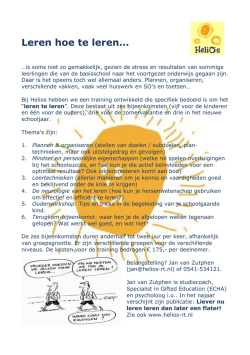 Leren hoe te leren&hellip;
