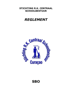 Reglement voor het SBO - R.K. Centraal Schoolbestuur