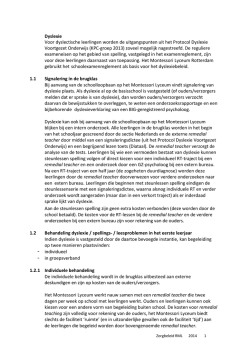 Dyslexieprotocol - Montessori Lyceum Rotterdam