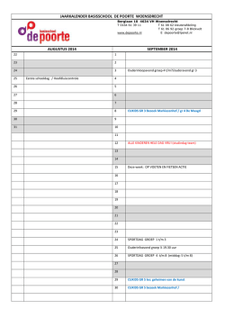 jaarkalender basisschool de poorte woensdrecht augustus 2014