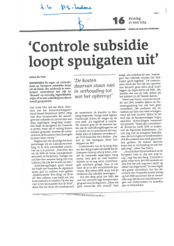 Controle loopt spuigaten uit 27-05-2014