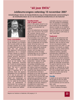 “ 6 0 jaar E N TA ” - Tandtechnisch Magazine