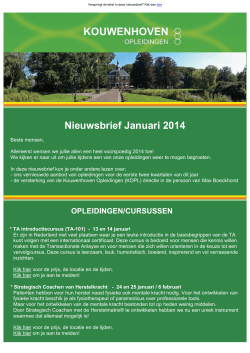 Nieuwsbrief Januari 2014 - Kouwenhoven Opleidingen