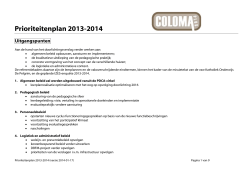 Prioriteitenplan 2013-2014