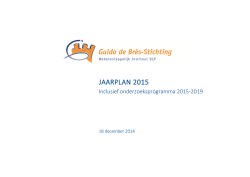 JAARPLAN 2015 &ndash; Guido de Br&egrave;s-Stichting [wi-sgp]
