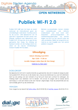 Publiek Wi-Fi 2.0 - Veilige Stad