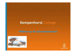 Infoavond vakkenpakketkeuze TGL3