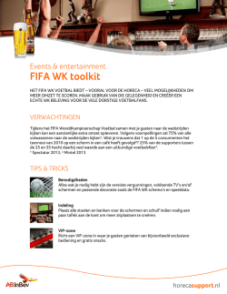 FIFA WK toolkit - Horeca Support