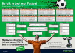Bereik je doel met Festool Speelschema WK voetbal Brazilië 2014