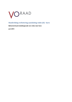 Handreiking verbetering aansluiting vmbo (tl) - havo - VO-raad